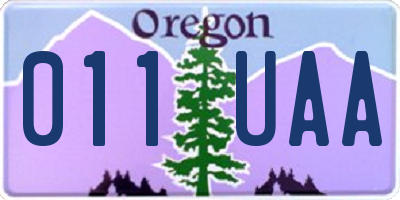 OR license plate 011UAA