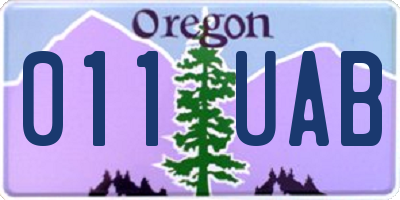 OR license plate 011UAB