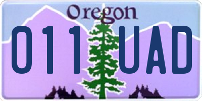 OR license plate 011UAD