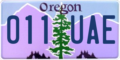 OR license plate 011UAE