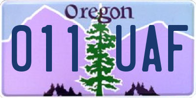 OR license plate 011UAF