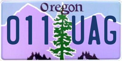 OR license plate 011UAG
