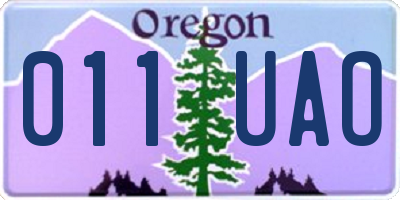 OR license plate 011UAO