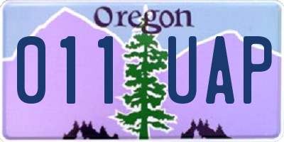 OR license plate 011UAP