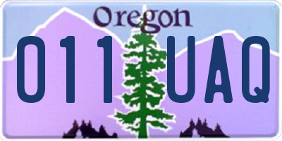 OR license plate 011UAQ