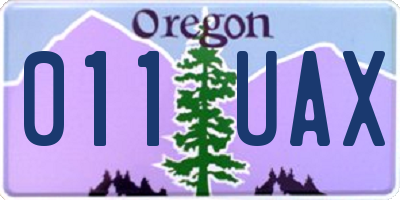 OR license plate 011UAX