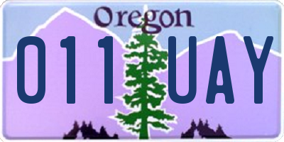OR license plate 011UAY