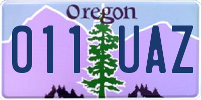 OR license plate 011UAZ