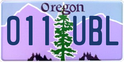 OR license plate 011UBL