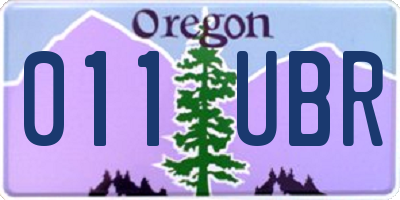 OR license plate 011UBR