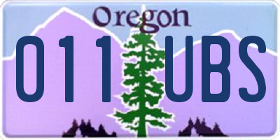 OR license plate 011UBS
