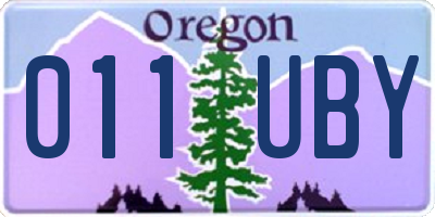 OR license plate 011UBY