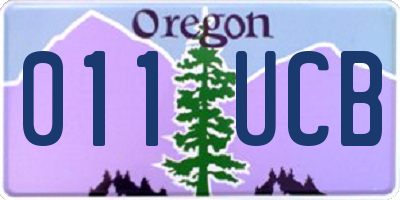 OR license plate 011UCB