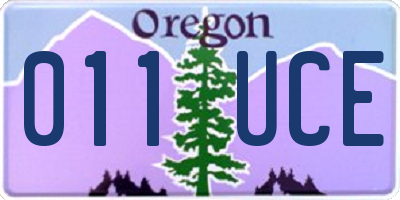 OR license plate 011UCE