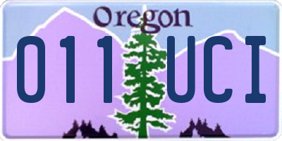 OR license plate 011UCI