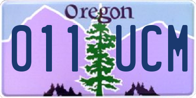 OR license plate 011UCM