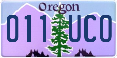 OR license plate 011UCO