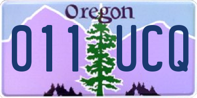 OR license plate 011UCQ