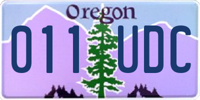 OR license plate 011UDC