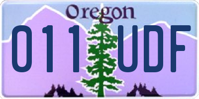 OR license plate 011UDF