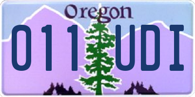 OR license plate 011UDI