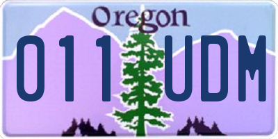 OR license plate 011UDM