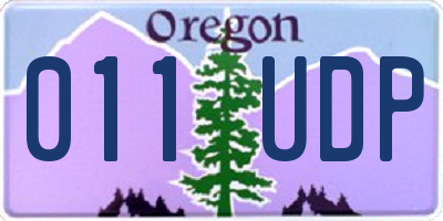 OR license plate 011UDP