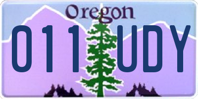 OR license plate 011UDY