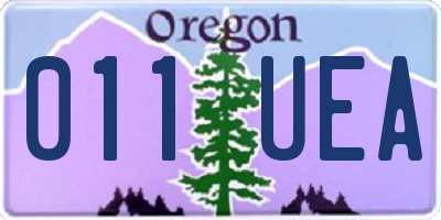 OR license plate 011UEA