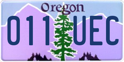 OR license plate 011UEC