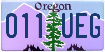OR license plate 011UEG