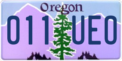 OR license plate 011UEO