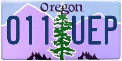 OR license plate 011UEP