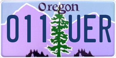 OR license plate 011UER