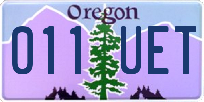 OR license plate 011UET