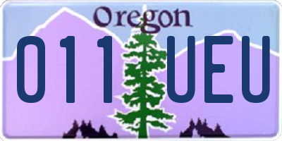 OR license plate 011UEU