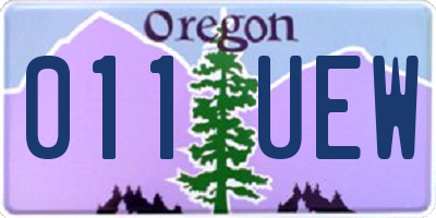 OR license plate 011UEW