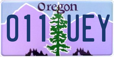OR license plate 011UEY