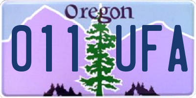 OR license plate 011UFA