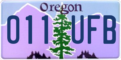OR license plate 011UFB