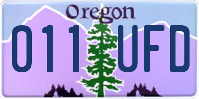 OR license plate 011UFD