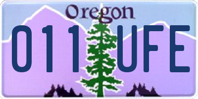 OR license plate 011UFE
