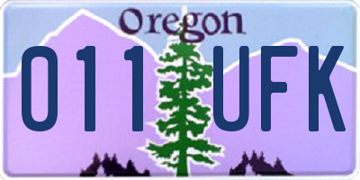 OR license plate 011UFK