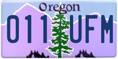 OR license plate 011UFM