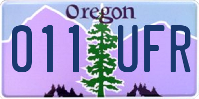 OR license plate 011UFR