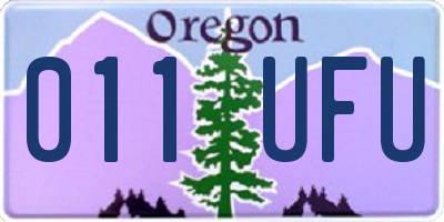 OR license plate 011UFU