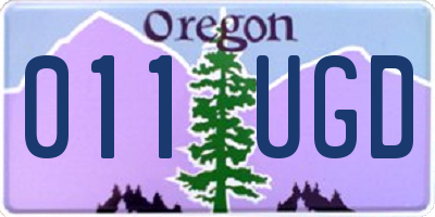 OR license plate 011UGD