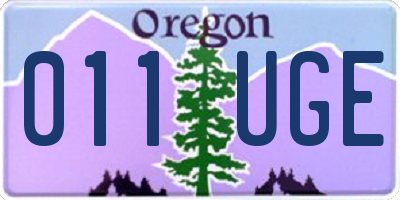 OR license plate 011UGE