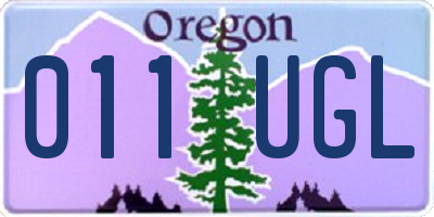 OR license plate 011UGL