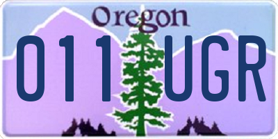 OR license plate 011UGR